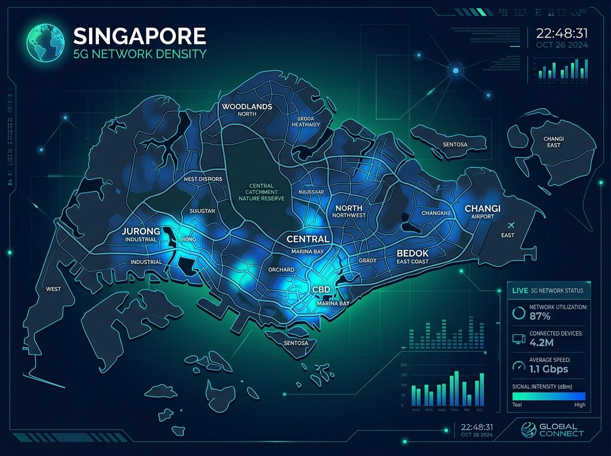 5G coverage map of Singapore